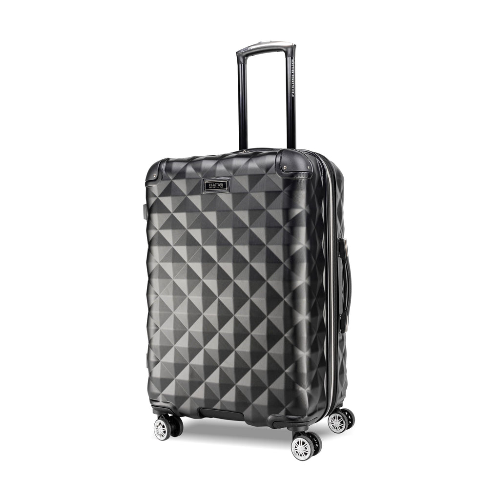 Kenneth Cole REACTION Diamond Tower Collection Lightweight Hardside Expandable 8-Wheel Spinner Travel Luggage, Black, 24-Inch Checked