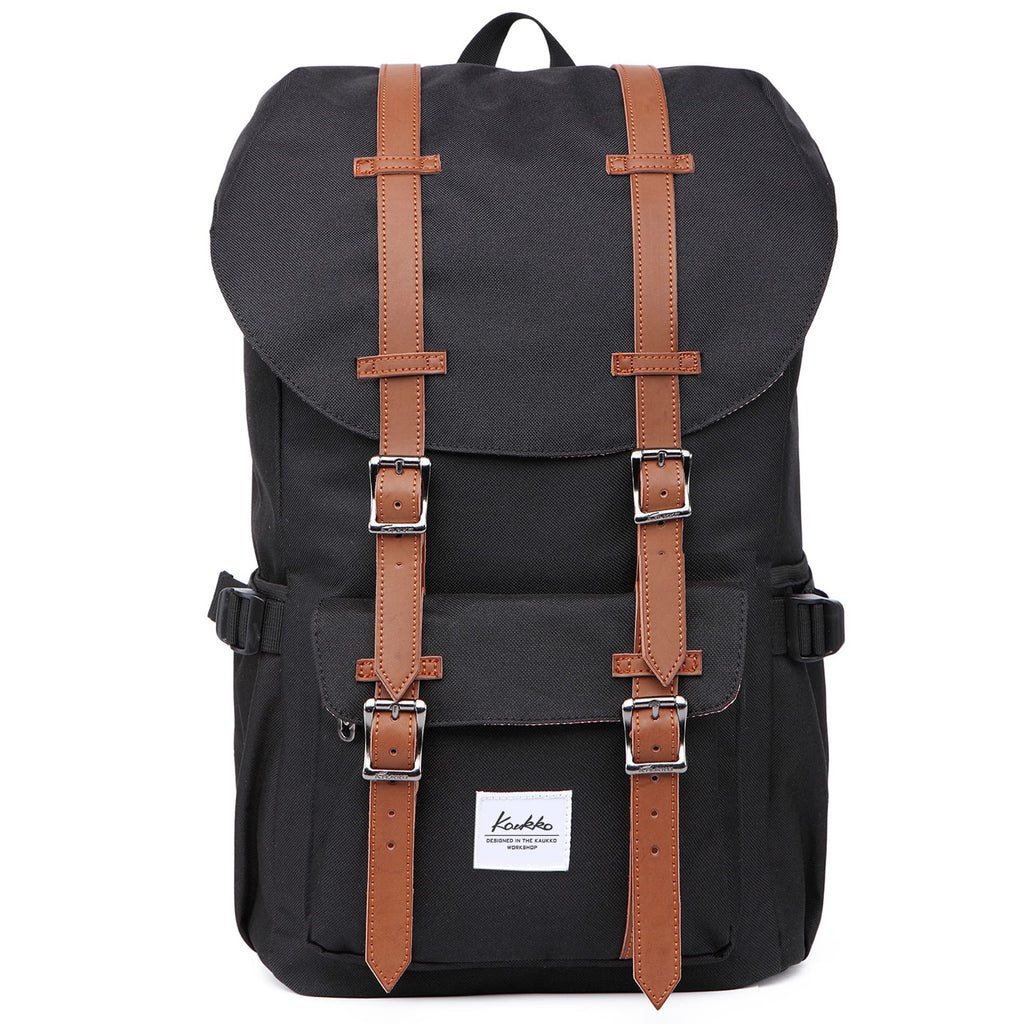 KAUKKO Travel Laptop Backpack Outdoor Rucksack Causal backpack Fits 15.6"(Nylon Black)
