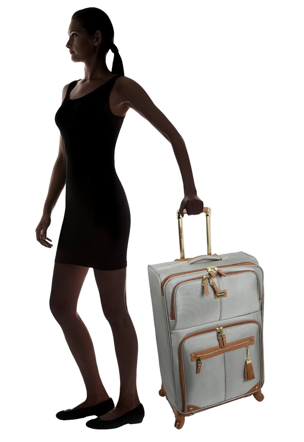 Steve Madden Designer Luggage Collection - 3 Piece Softside Expandable Lightweight Spinner Suitcase Set - Travel Set includes 20 Inch Carry on, 24 Inch & 28-Inch Checked Suitcases (Harlo Gray)