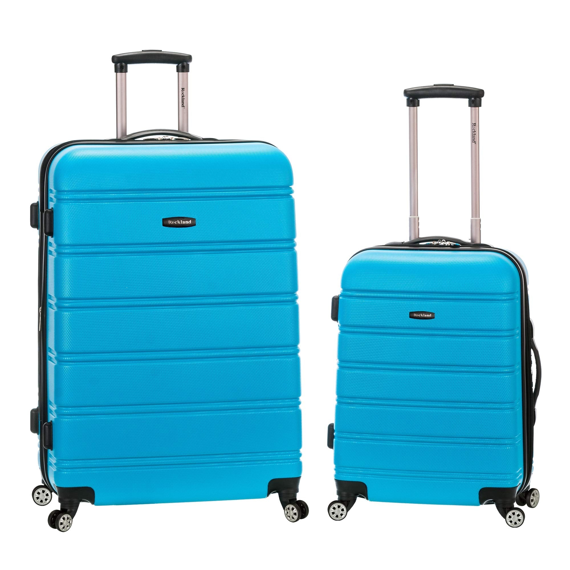Rockland Melbourne Hardside Expandable Spinner Wheel Luggage, Turquoise, 2 Piece (20"/28")