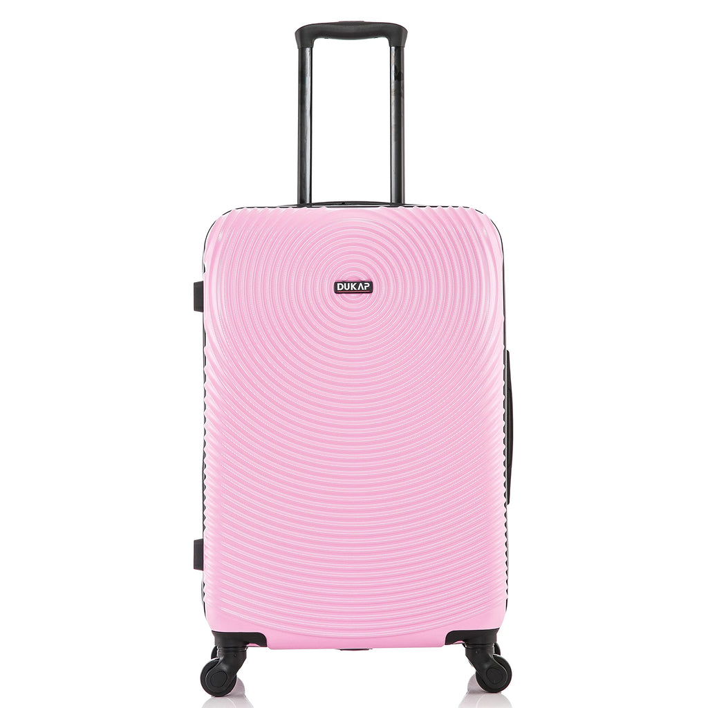 DUKAP INCEPTION Luggage with Spinner Wheels | Durable Lightweight Hardside Suitcase, Travel Bag with Handle and Trolley, 24-Inch Medium Checked Luggage | Pink