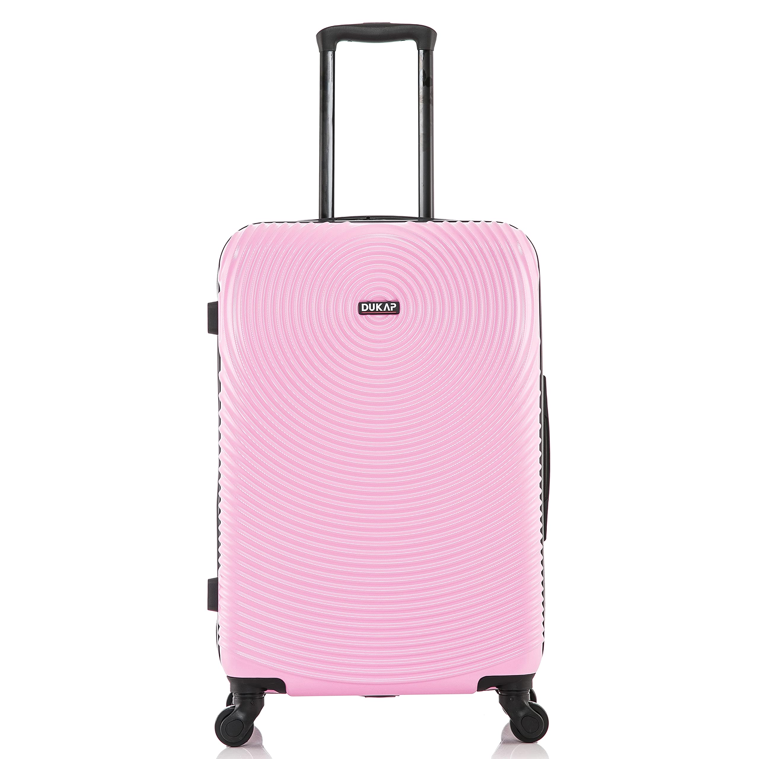 DUKAP INCEPTION Luggage with Spinner Wheels | Durable Lightweight Hardside Suitcase, Travel Bag with Handle and Trolley, 24-Inch Medium Checked Luggage | Pink