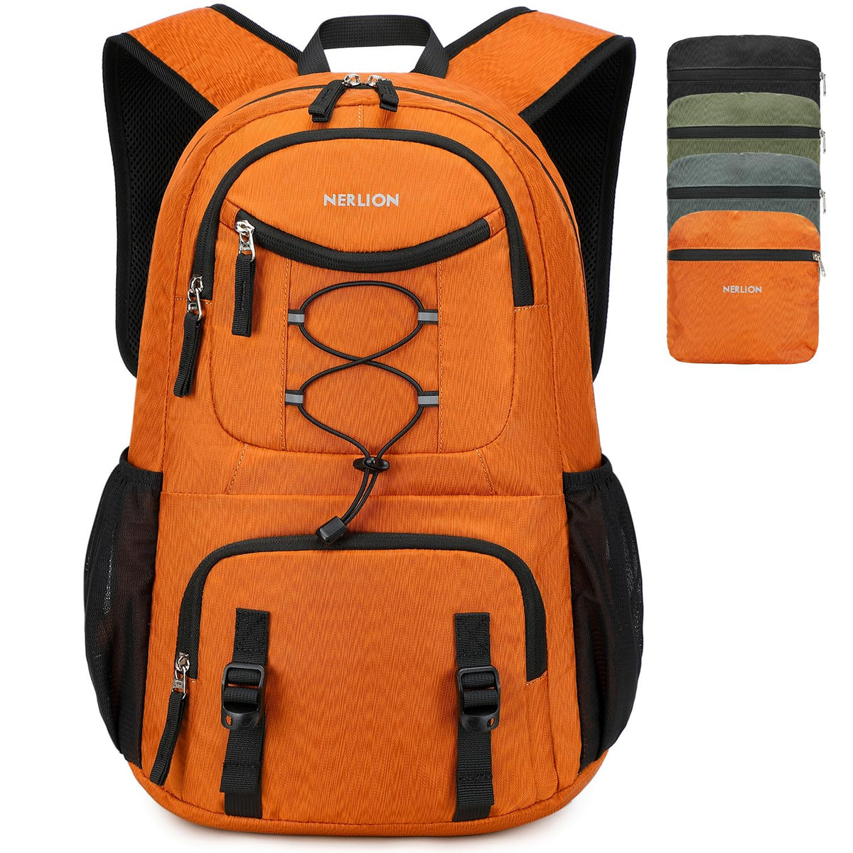Nerlion Lightweight Foldable 35L Hiking Backpack Travel Backpack for Men Women Camping Waterproof Outdoor Hiking Daypack Backpack Orange