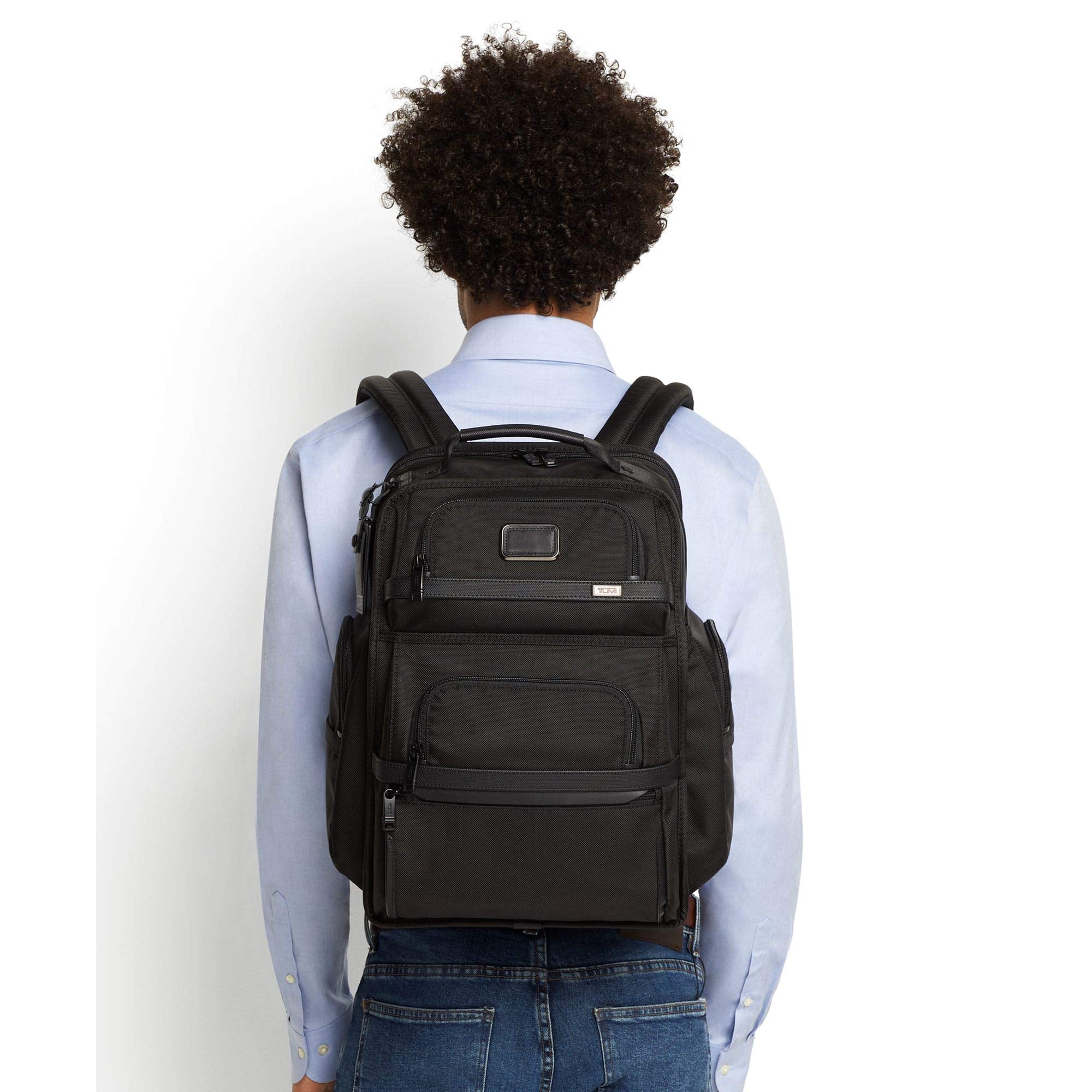 TUMI - Alpha Brief Pack - Men's and Women's Work and Travel Laptop Backpack with Padded Adjustable Strap - Fits Up to 15" Screen - Navy