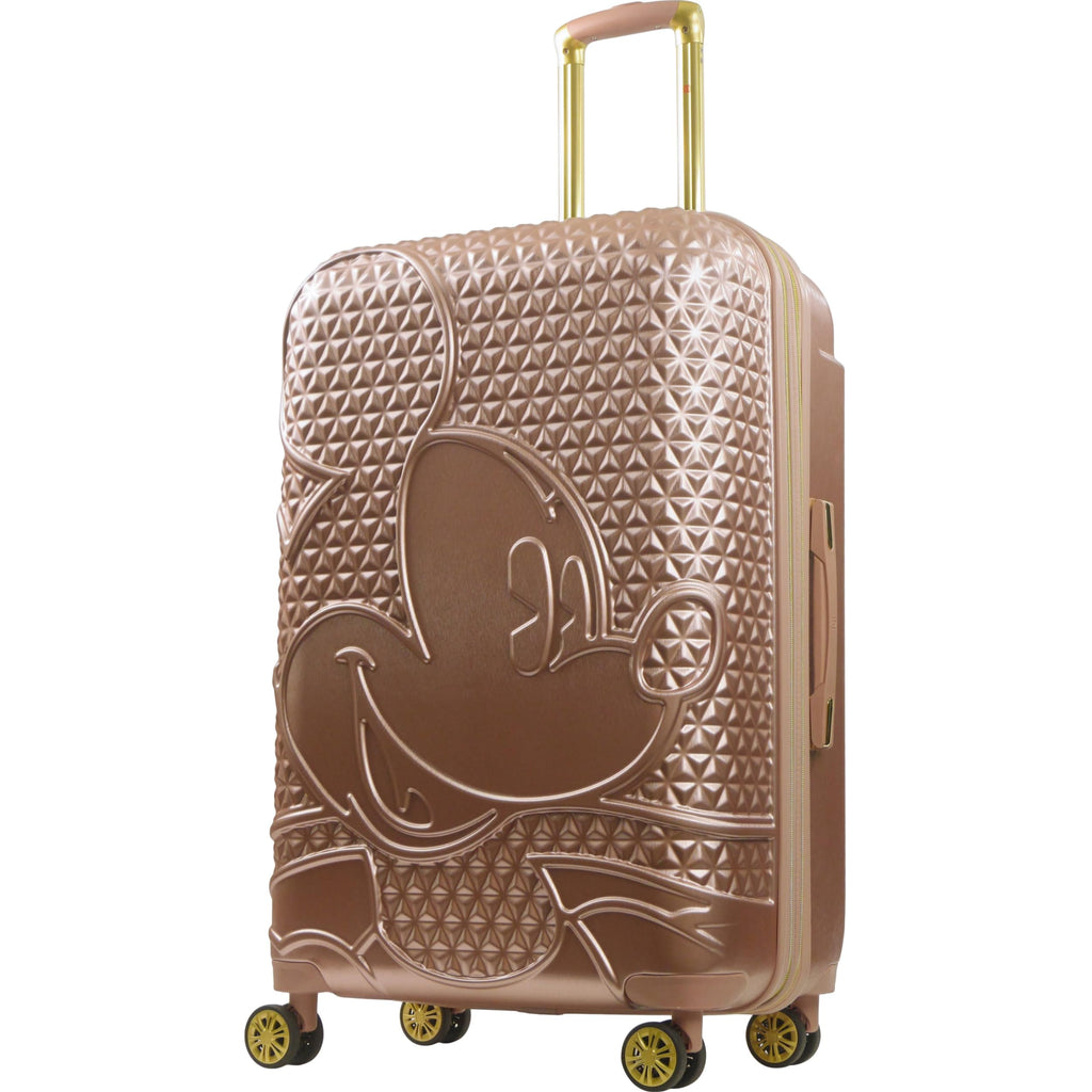 FUL Disney Mickey Mouse 30 Inch Rolling Luggage, Hardshell Suitcase with Spinner Wheels, Rose Gold