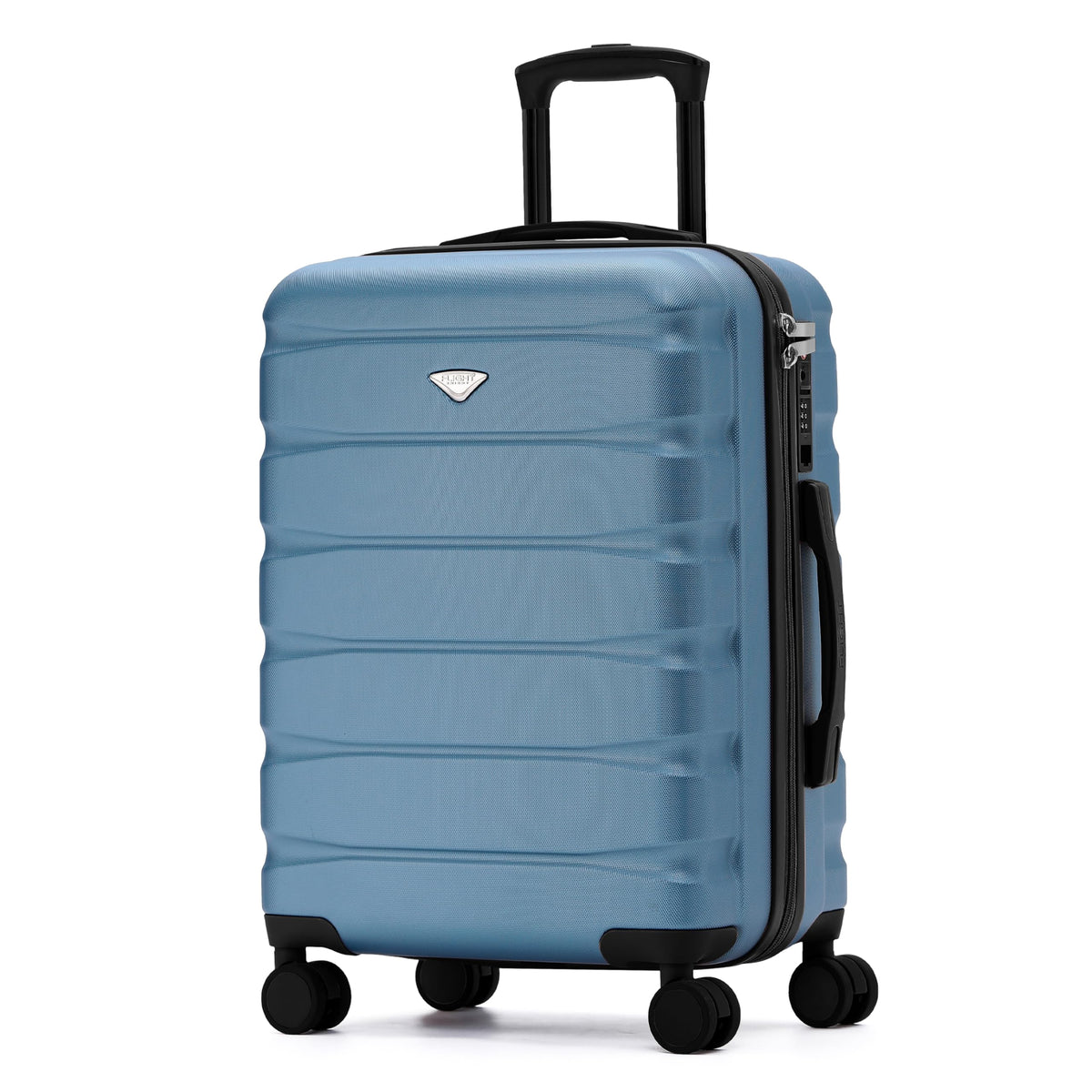 Flight Knight 24x16x10 Expandable Carry On Suitcase Hardside TSA Lock USB C Lightweight Luggage Silent Double Spinner Wheels Maximum Overhead Carry-On Bag For Virgin & South West Approved Airlines