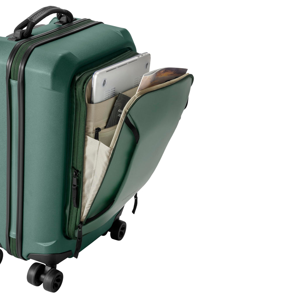 Eagle Creek Tarmac 4-Wheel Carry-On Luggage - Durable Rolling Suitcase for Versatile Packing - Telescoping Handle - Sleek Design - Secure Storage Compartments - Locking Zippers - Duck Green