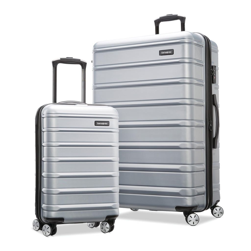 Samsonite Omni 2 Hardside Expandable Luggage with Spinner Wheels, 2PC SET (CO/L), Arctic Silver