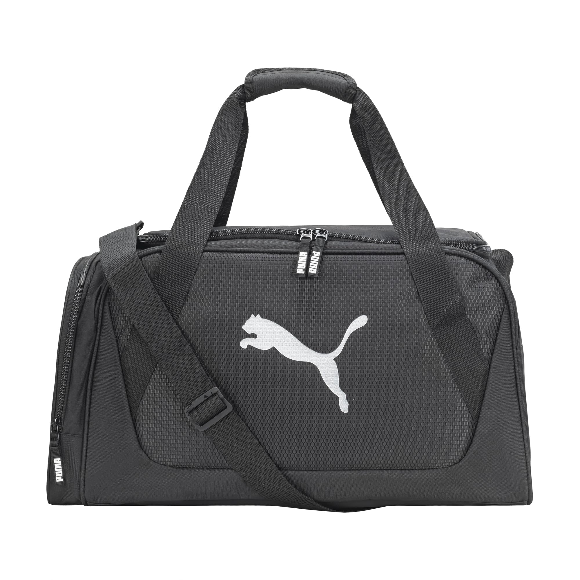 PUMA Form Factor Duffel Bag, Black/Silver, OS