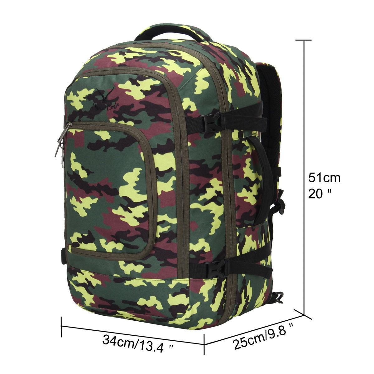 Hynes Eagle Travel Backpack 40L Flight Approved Carry on Backpack, Yellow Camo 2017