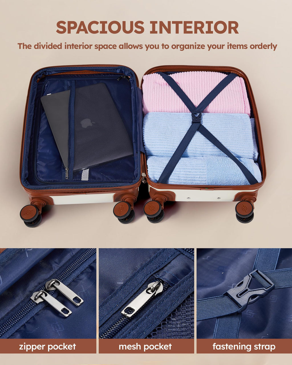 luggage 2 piece sets,Expandable Hard Shell Luggage Set with Spinner Wheels, TSA Lock, 20/28 inch Travel Suitcase Set