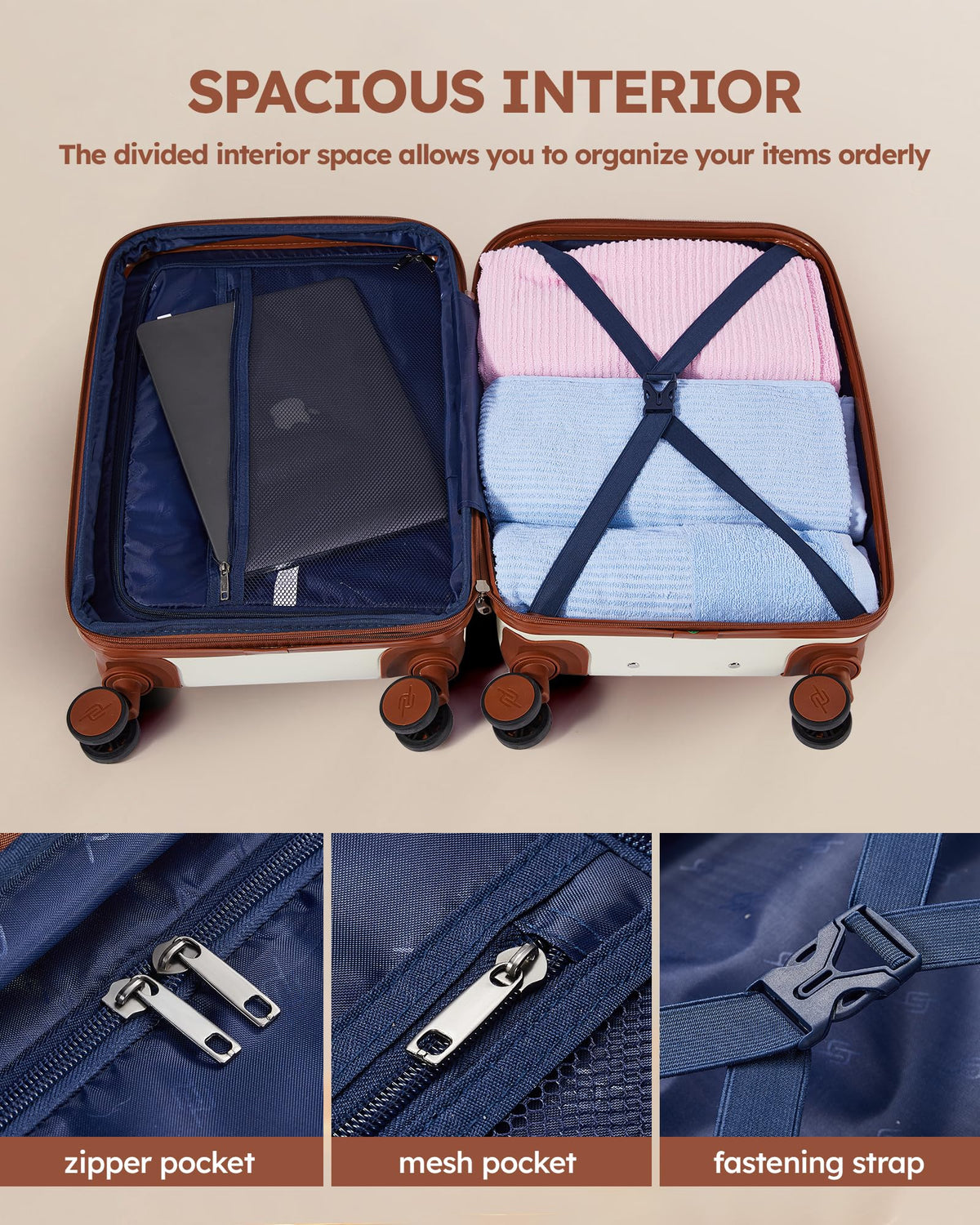 luggage 2 piece sets,Expandable Hard Shell Luggage Set with Spinner Wheels, TSA Lock, 20/28 inch Travel Suitcase Set