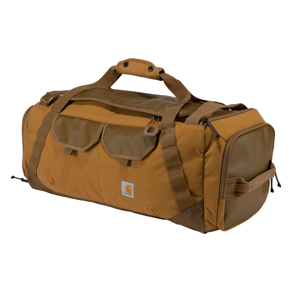 Carhartt Heavy Haul Utility Duffel Bag's, Water-Resistant Packable Bag for Jobsite, Gym, and Travel, Brown, 55L