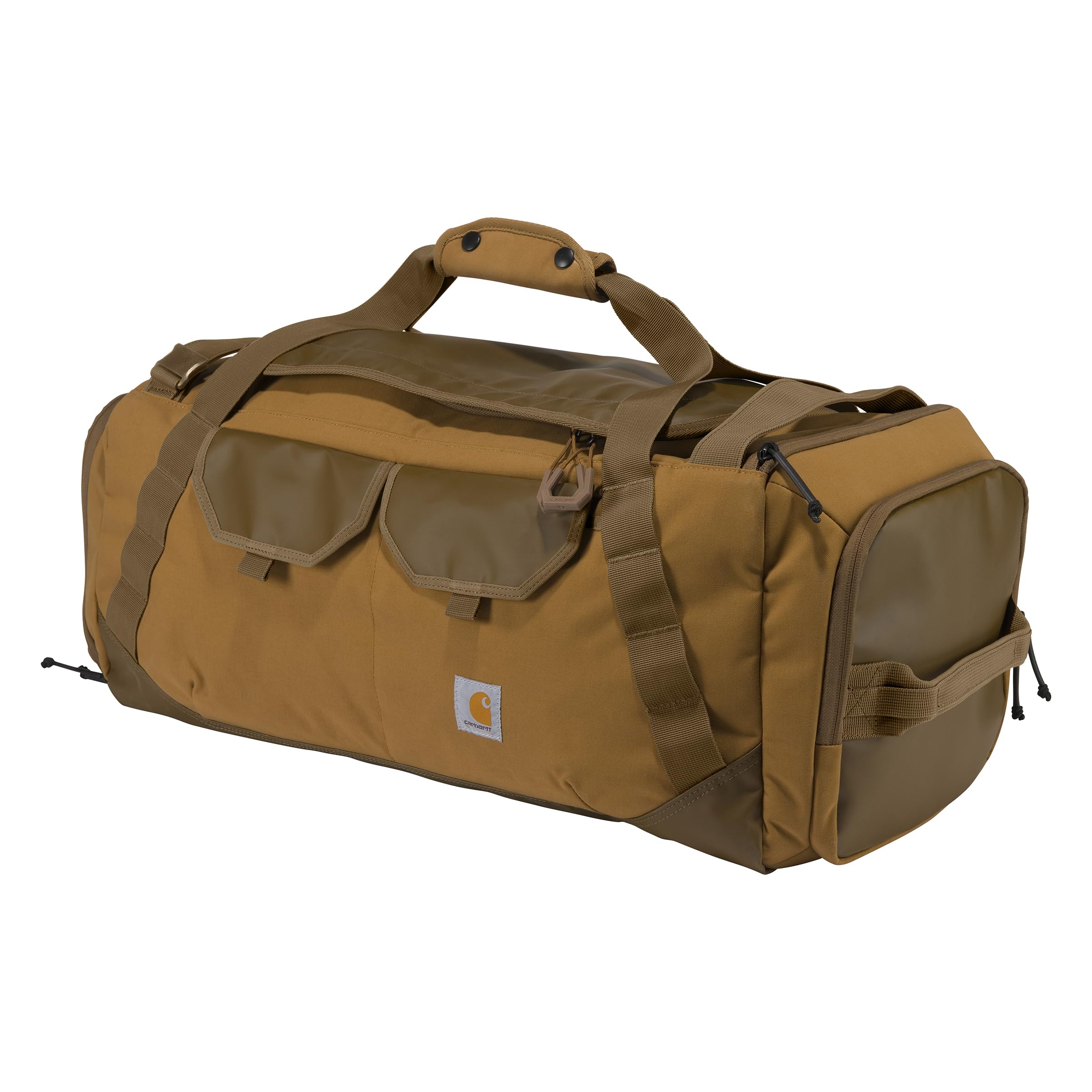 Carhartt Heavy Haul Utility Duffel Bag's, Water-Resistant Packable Bag for Jobsite, Gym, and Travel, Brown, 55L