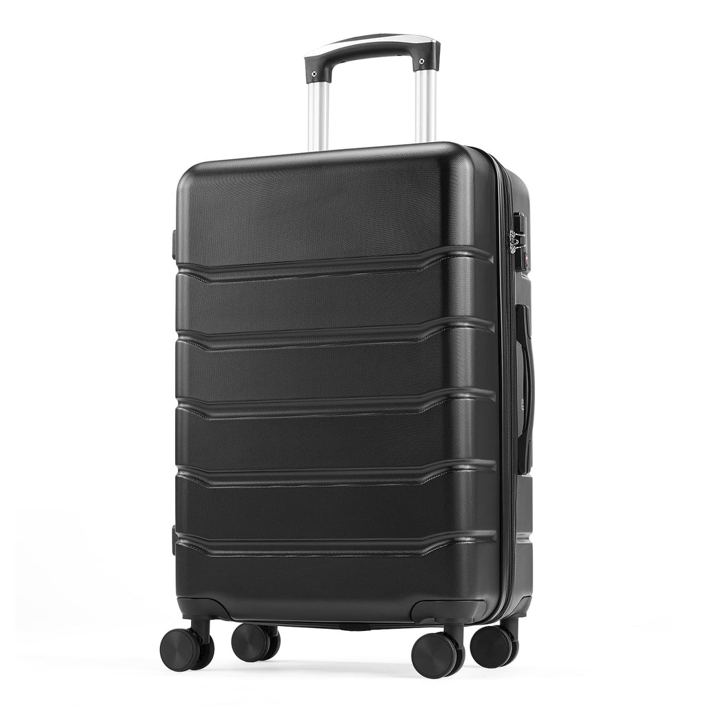 OLIXIS 28 Inch Luggage, Hardside Checked Suitcase with Spinner Wheels, Lightweight ABS Hard Shell Travel Luggage, TSA Approved Lock, Expandable Large Suitcase for Business & Travel–Black