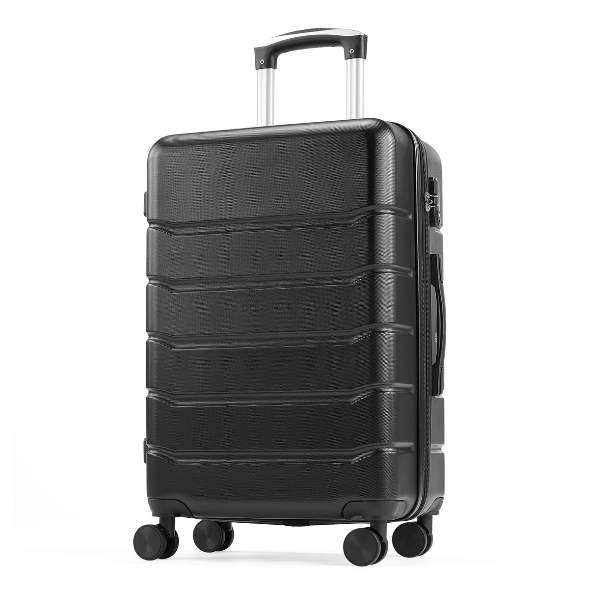OLIXIS 28 Inch Luggage, Hardside Checked Suitcase with Spinner Wheels, Lightweight ABS Hard Shell Travel Luggage, TSA Approved Lock, Expandable Large Suitcase for Business & Travel–Black