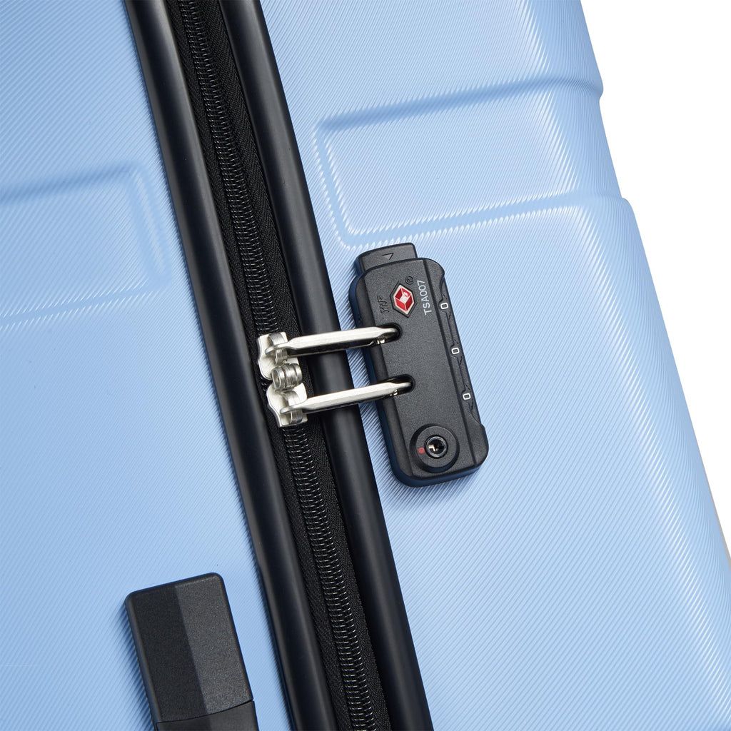 United Colors of Benetton Now! Hardside Luggage with Spinner Wheels, Light Blue, Checked-Large 27 Inch