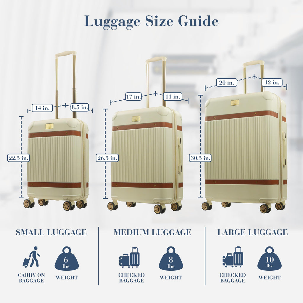 Tommy Bahama 22.5 Inches Rolling Carry On, Hard-Sided Suitcases with Spinner Wheels, Cream