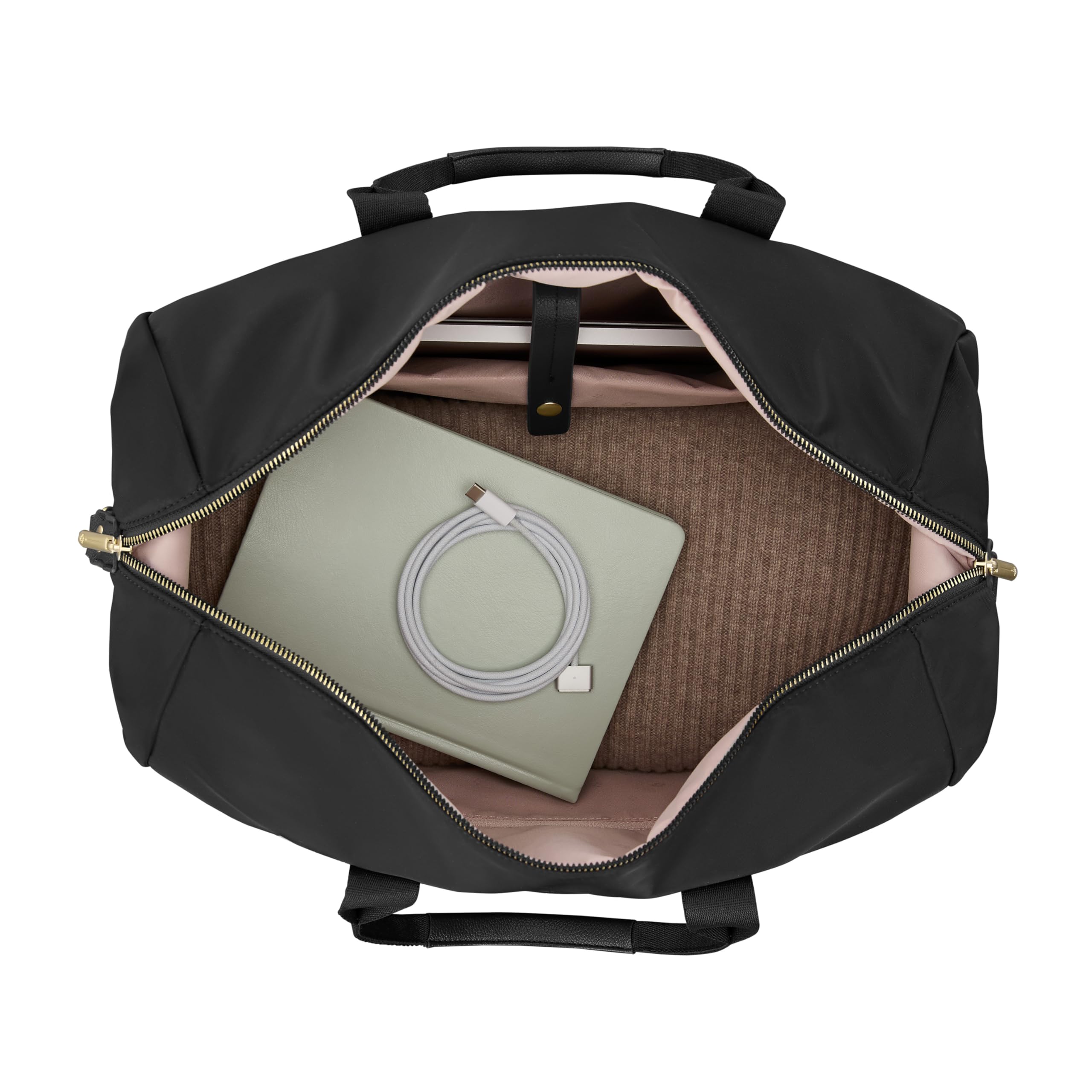 Samsonite Mobile Solution 2 Duffle Bag - Travel & Work Carry-On with Padded Laptop Sleeve, Front Organizer Pocket, Removable Crossbody Strap, StackIt™ Strap, Business & Leisure Travel Bag - Black
