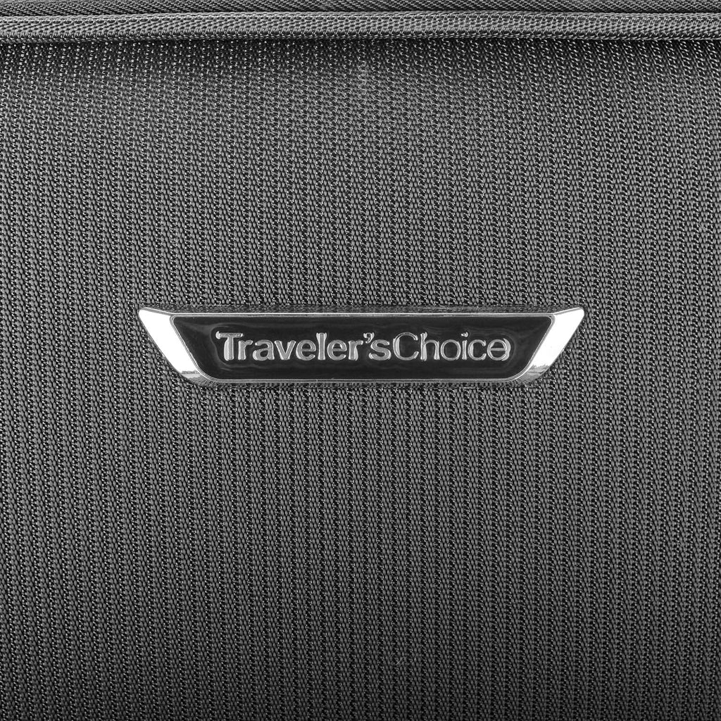 Traveler's Choice Lares Softside Expandable Luggage with Spinner Wheels, Black, 2 Piece Luggage Set