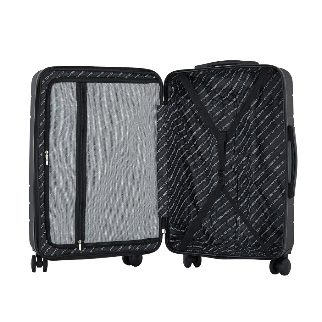 French Connection St. Martin Carry-On Luggage with Cup Holder/USB Ports, Black