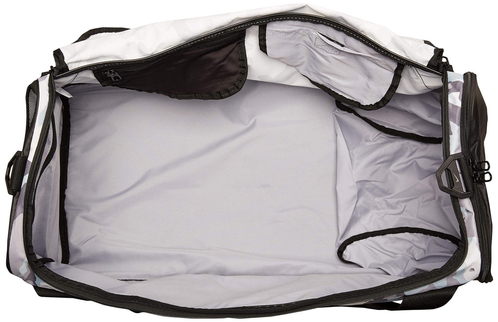 NIKE Brasilia Medium Duffle - All Over Print, White/Black/Black, Misc