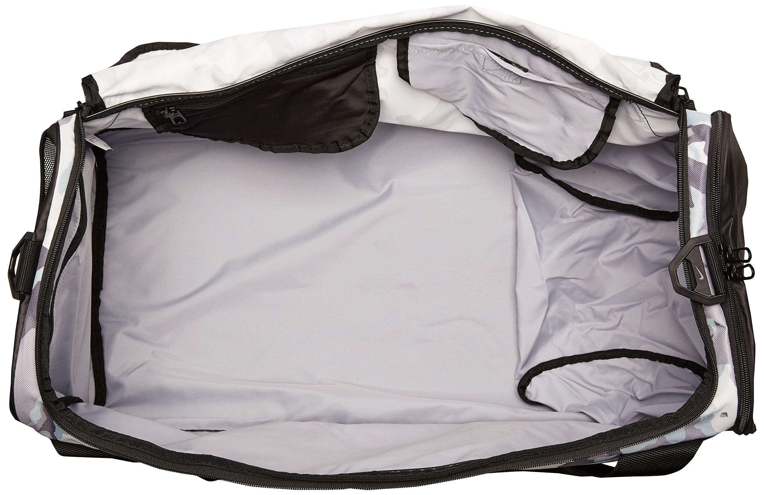 NIKE Brasilia Medium Duffle - All Over Print, White/Black/Black, Misc