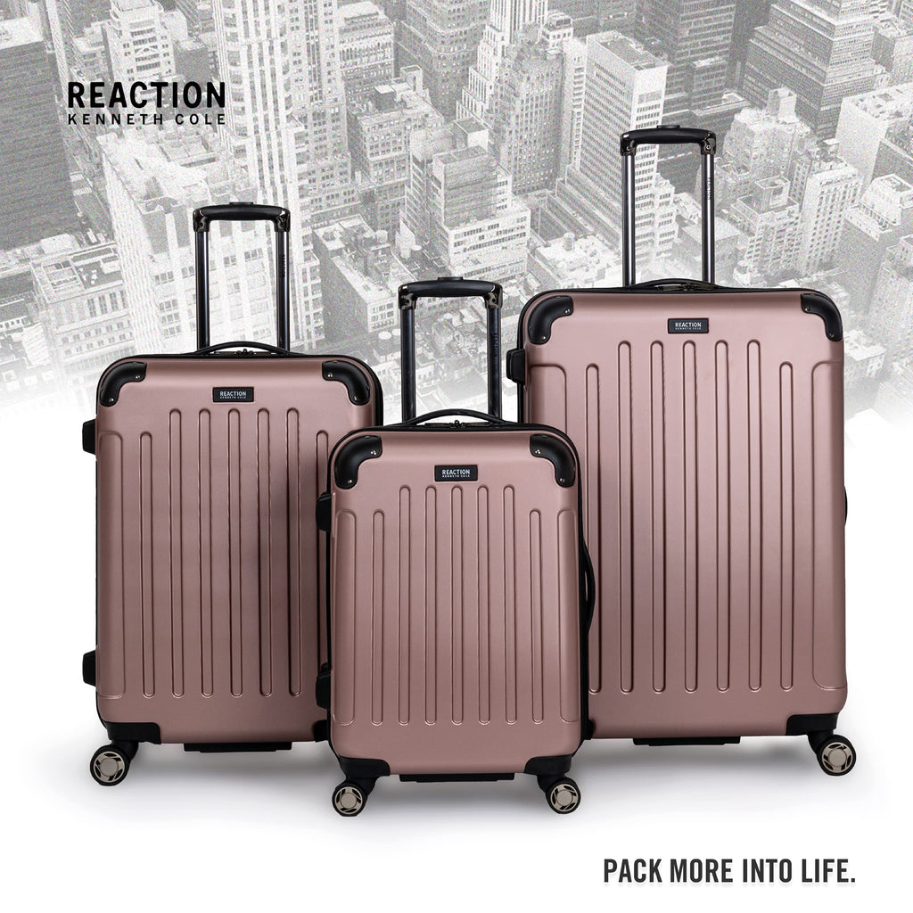 Kenneth Cole REACTION Renegade Luggage Expandable 8-Wheel Spinner Lightweight Hardside Suitcase, Rose Gold, 24-Inch Checked