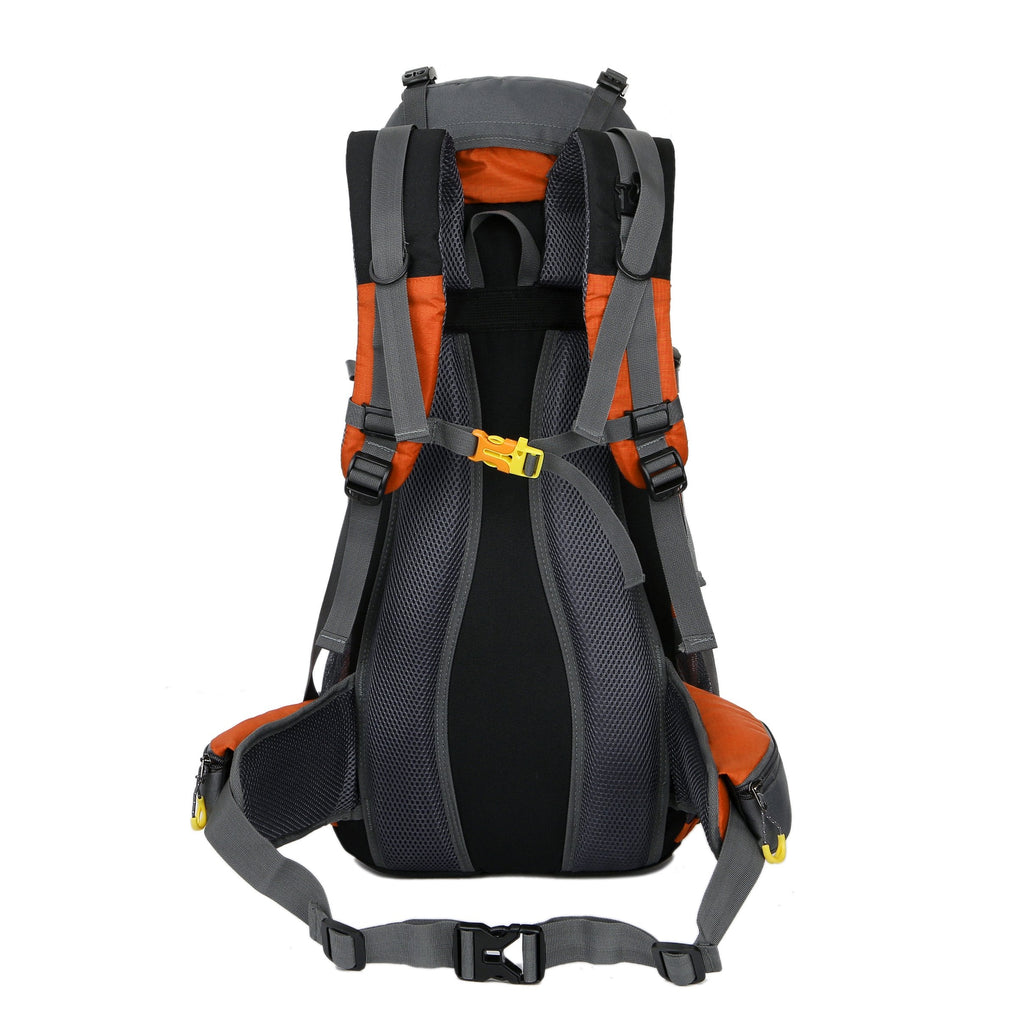 Esup 50L Camping Hiking Backpack Men with rain cover 45l+5l Lightweight Backpacking Backpack Travel Backpack (Orange)
