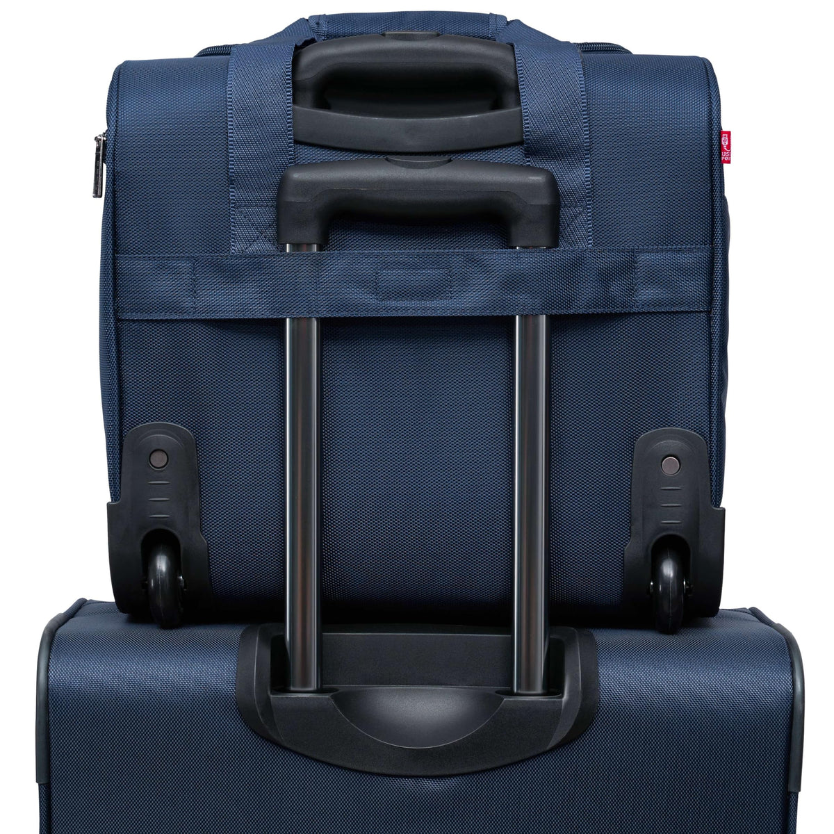 TPRC 15" Smart Underseat Carry-On Luggage with USB Charging Port, Navy Blue