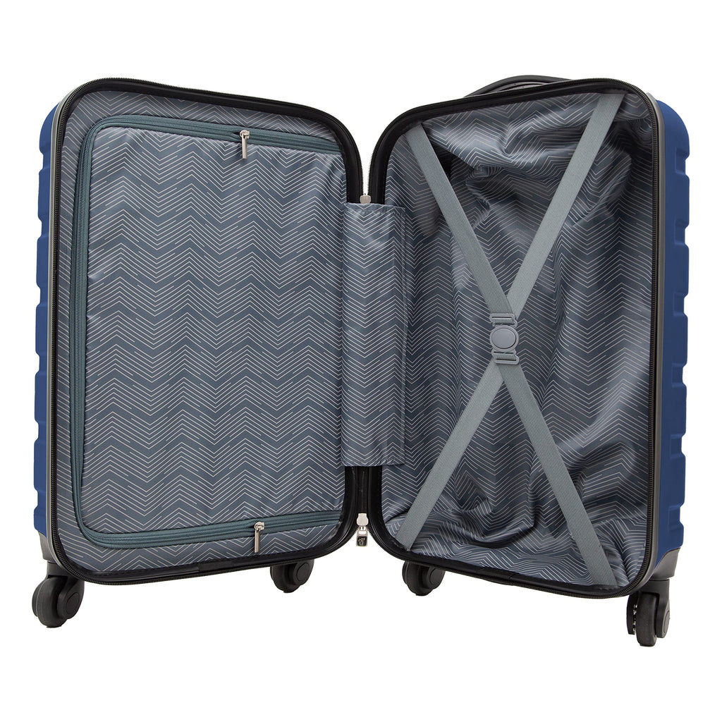 Travelers Club Harper Luggage, Blue, 22-Inch Carry-On