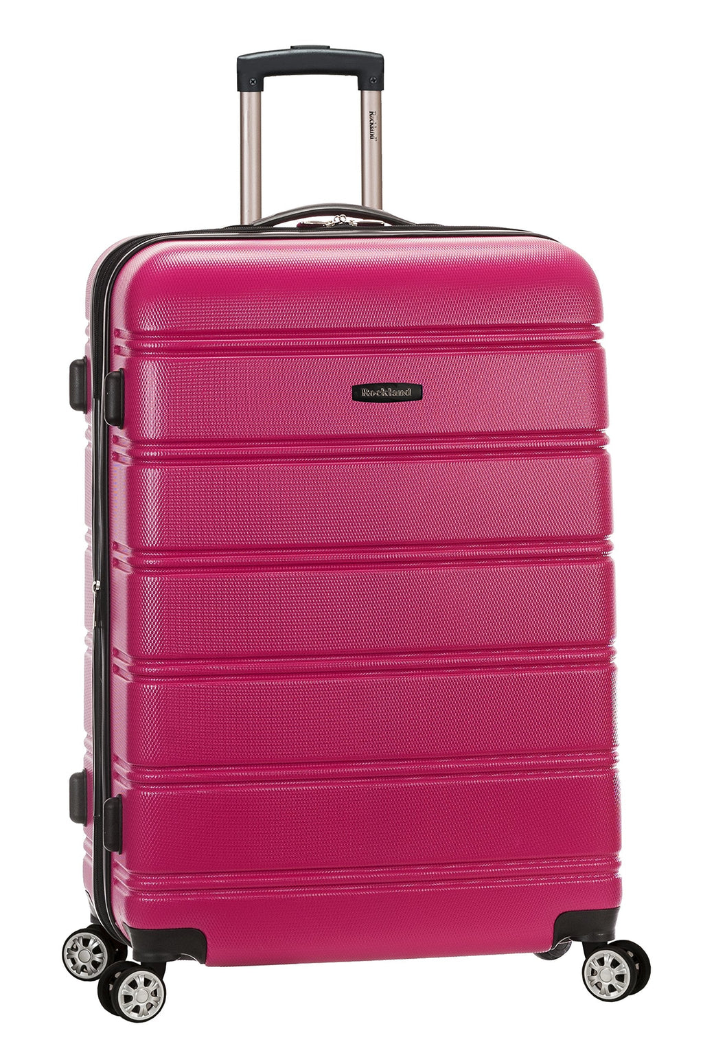 Rockland Melbourne Hardside Expandable Spinner Wheel Luggage, Magenta, Checked Large 28"