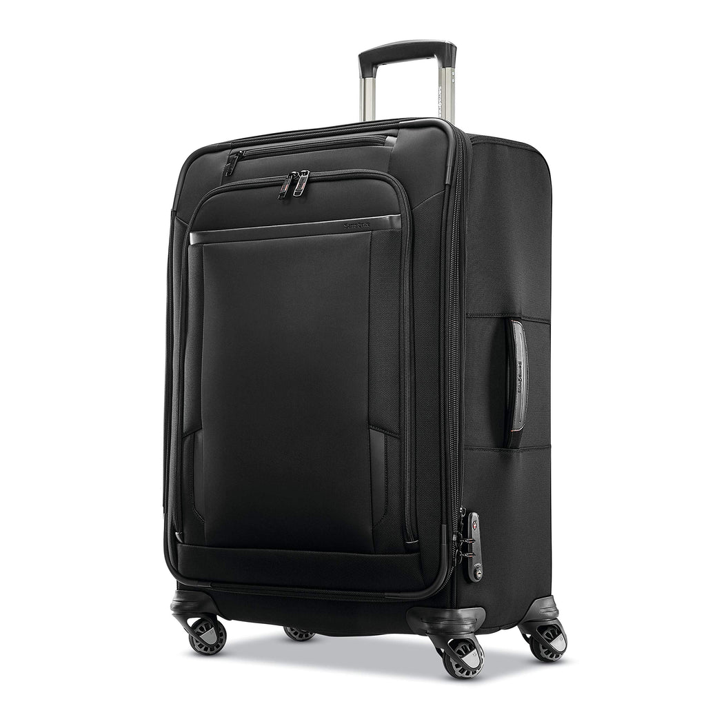Samsonite Pro Travel Softside Expandable Luggage with Spinner Wheels, Black, Checked-Medium 25-Inch