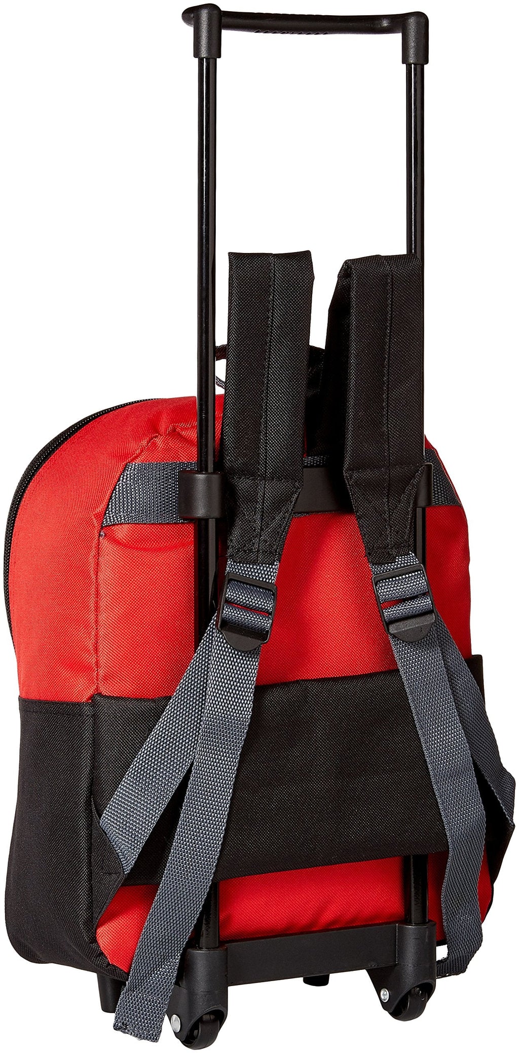 Disney Spiderman Face 12" Rolling Backpack Red Toddler Size
