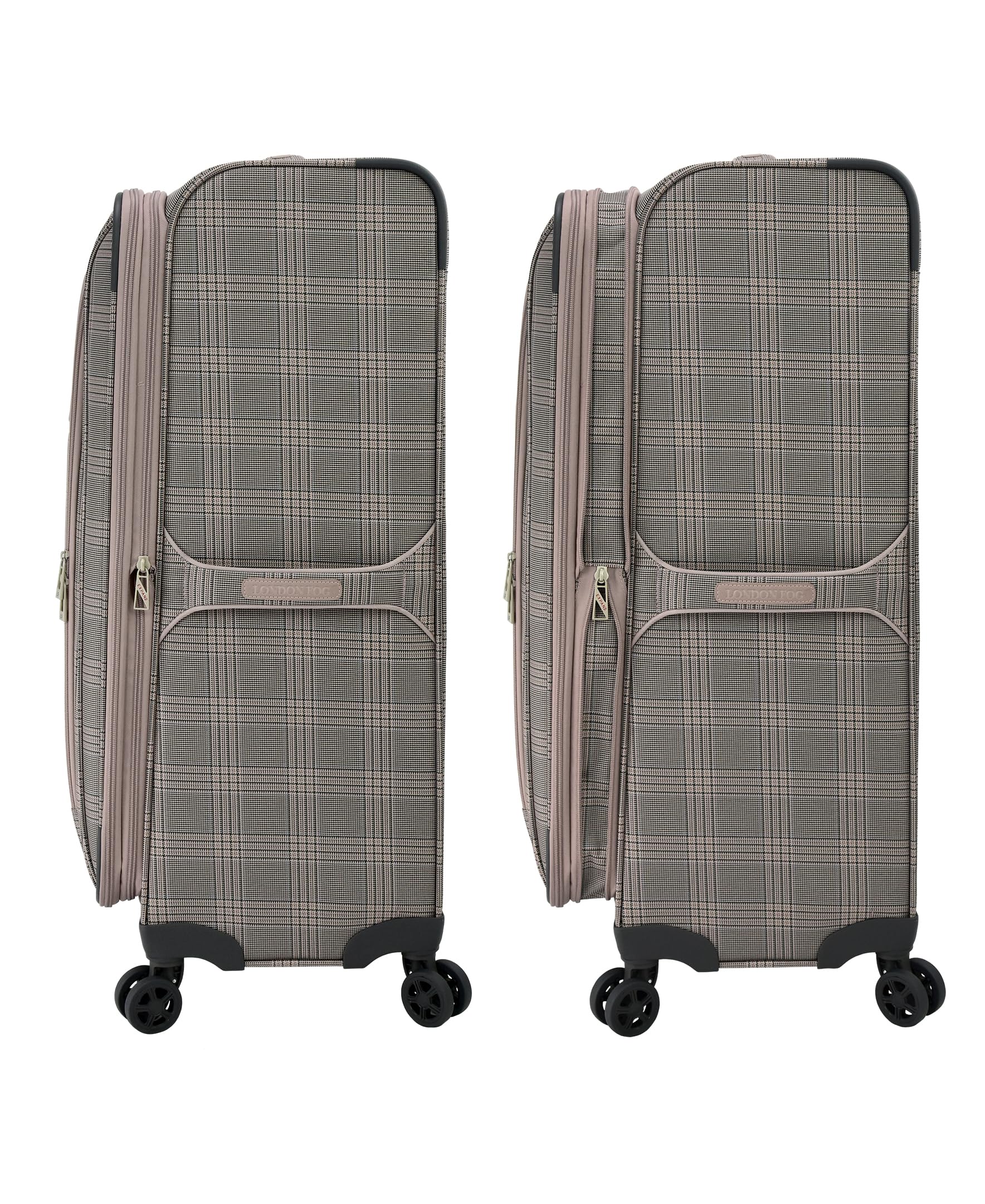 London Fog Brentwood IV 29" Expandable Spinner Softside Suitcase, Rose Charcoal