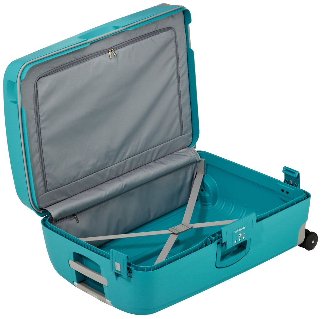 Samsonite S'Cure - Spinner, Aqua Blue, L (75 cm - 102 L), Spinner