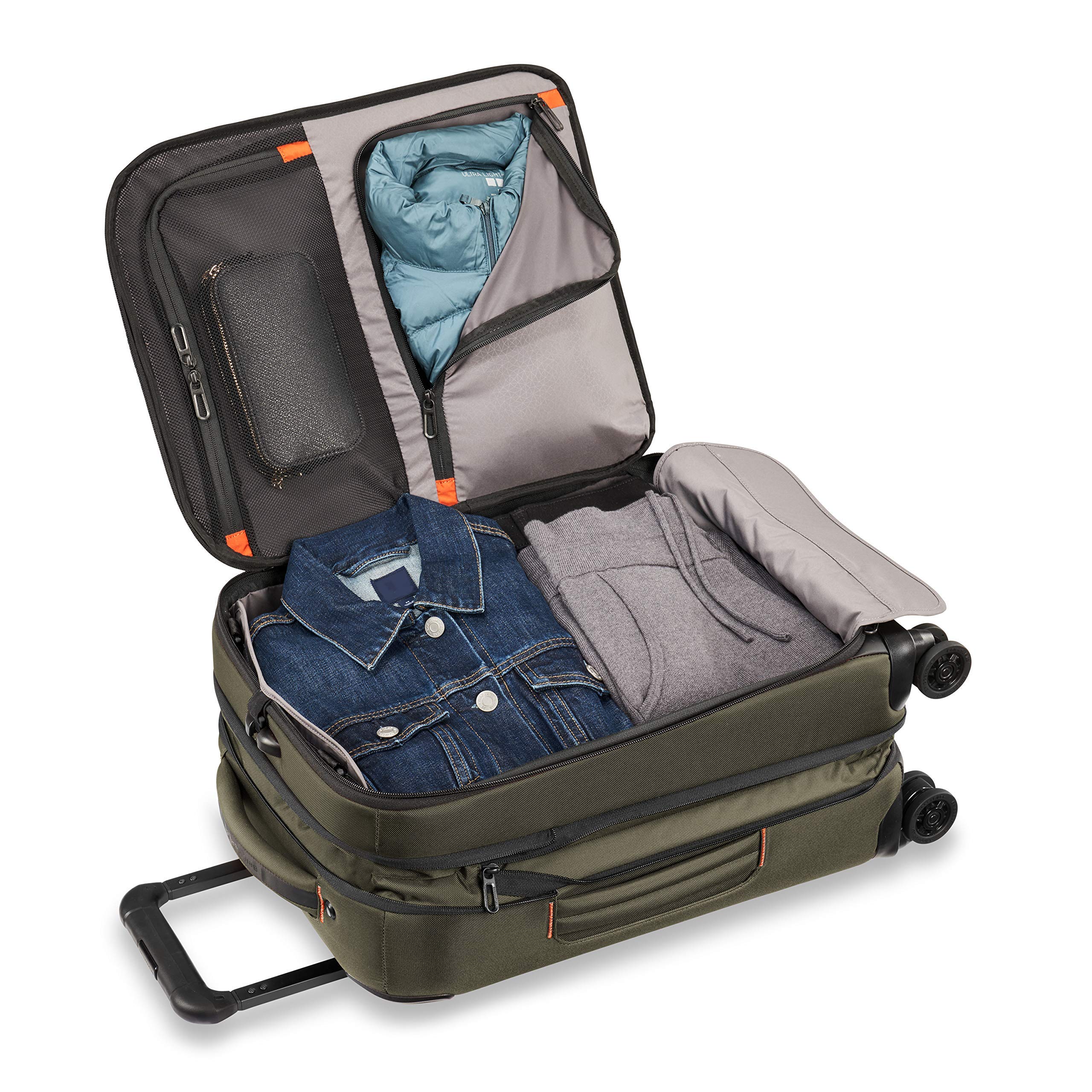 Briggs & Riley International 21" Carry On Expandable Spinner - Luggage for Travel, Suitcases with Wheels, Softside Rolling Bag for Men & Women, Self-Repairing Zipper - ZDX Collection, Hunter
