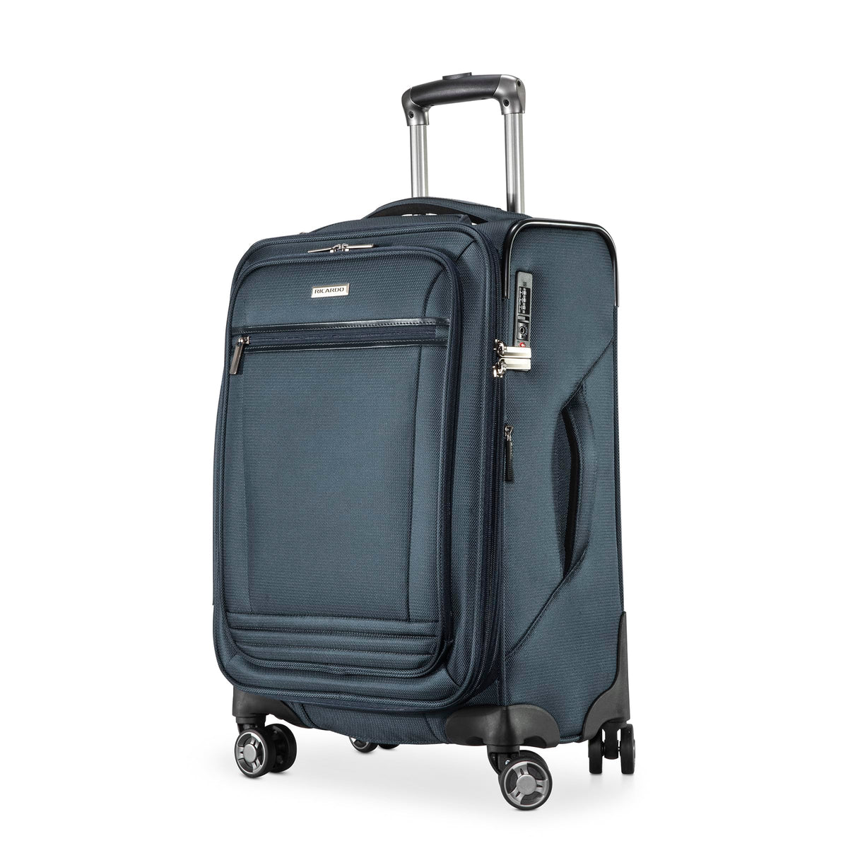 Ricardo Beverly Hills Avalon Softside Carry-On Luggage Made with Sustainable 100% Recycled PET (rPET), Lightweight, Eco-Friendly Travel, Expandable, Dual Spinner Wheels, Storm Blue, 20-inch