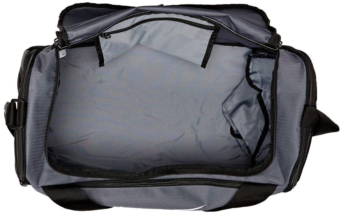 NIKE Brasilia Small Duffel - 9.0, Flint Grey/Black/White, Misc