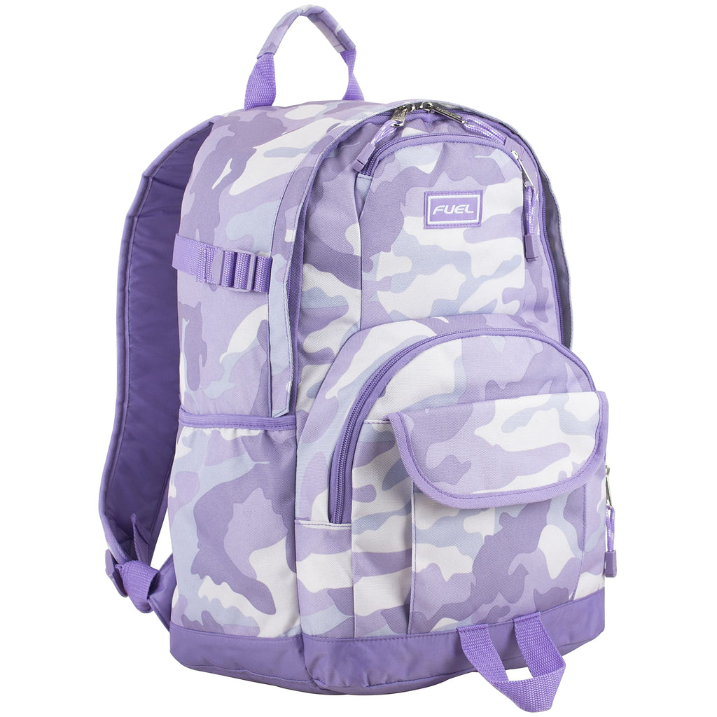 Eastsport Multi-Purpose Millennial Tech Carry On Luggage Weekender Casual Daypack Backpack Bag, Purple Camo