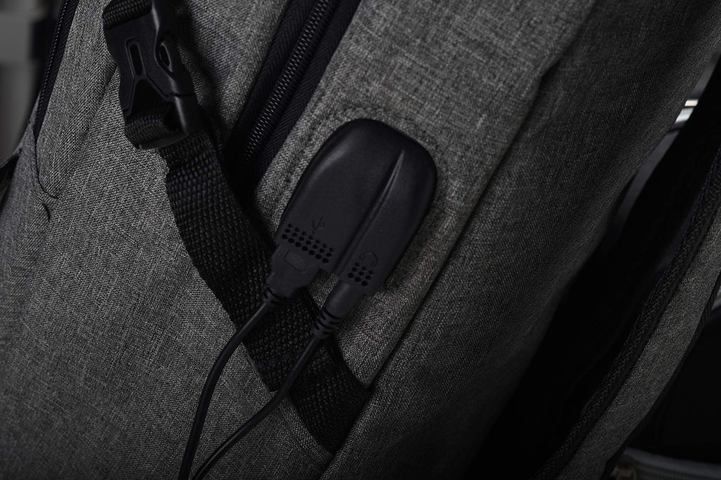 Masirs Laptop Travel Backpack - Adjustable Shoulder Straps, Zippered Compartments with Side Pockets for Water Bottle or Umbrella. Headset and USB Charging Port. Perfect for Business or Traveling.