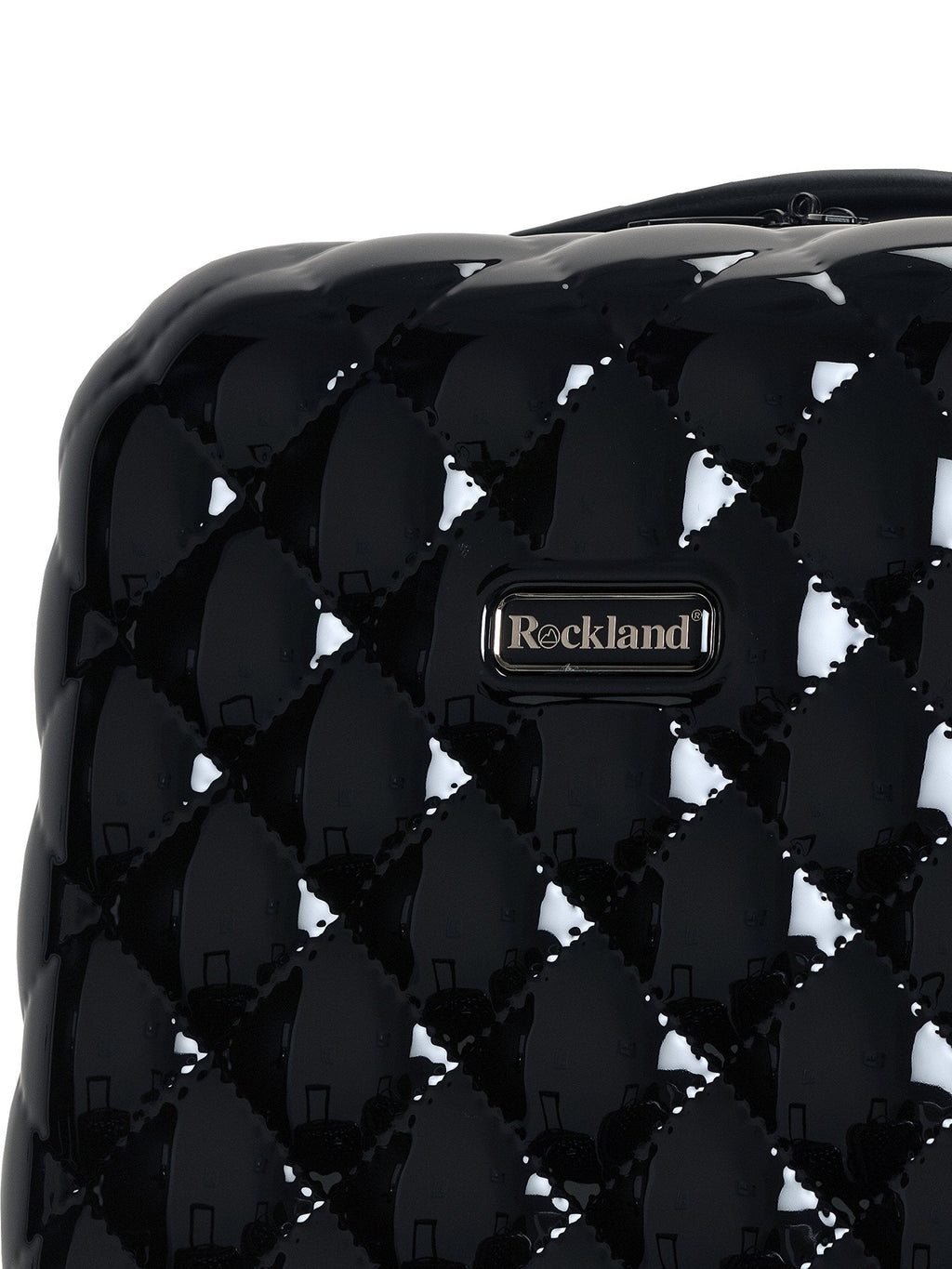 Rockland Quilt Hardside Spinner Wheel Luggage Set, Black, 3-Piece Set (20/24/28)