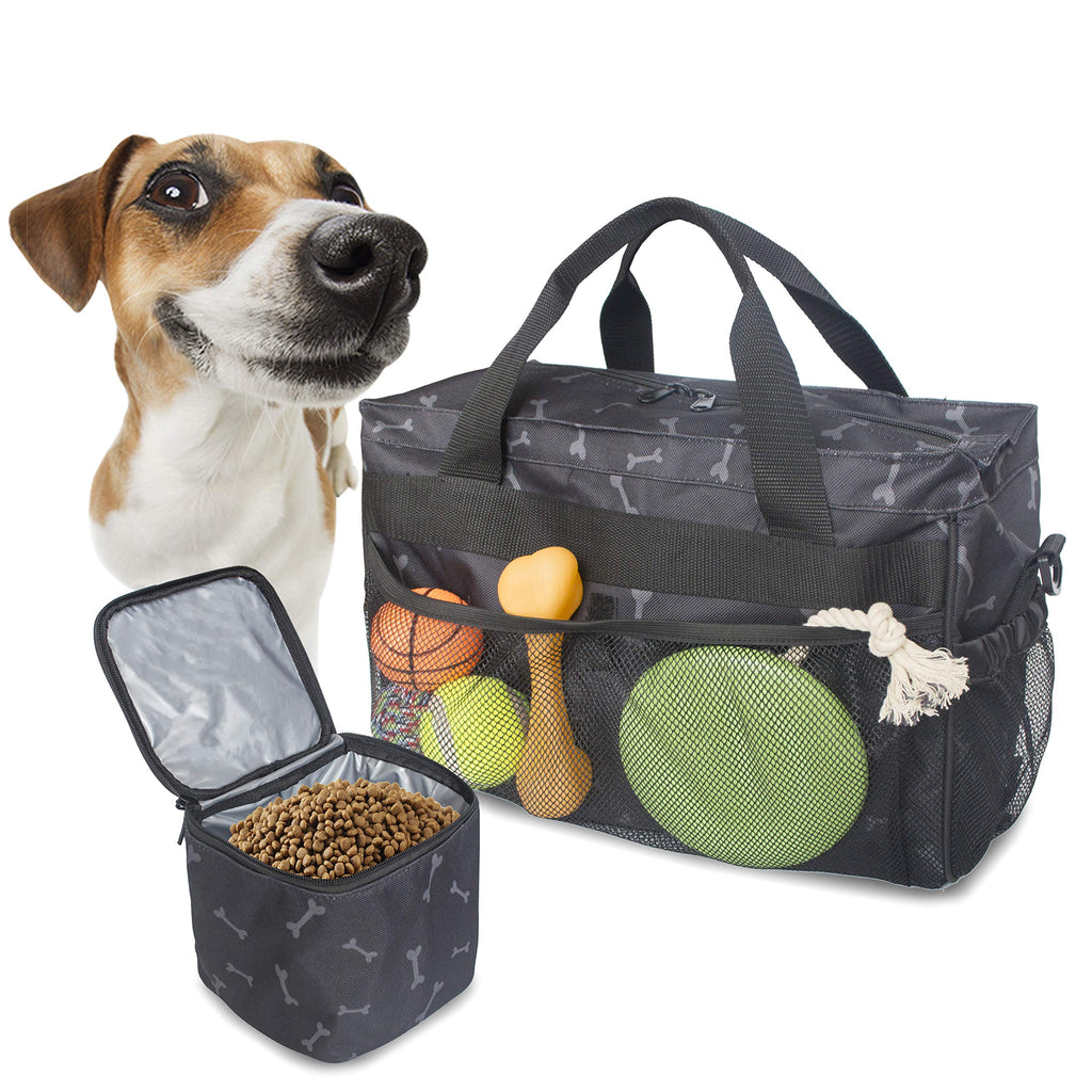 MYDAYS Dog Travel Bag, Pet Luggage Suitcase Weekend Tote Carrier with Collapsible Bowl, Pet Luggage Suitcase Weekend Tote Carrier with Collapsible Bowl (Black)