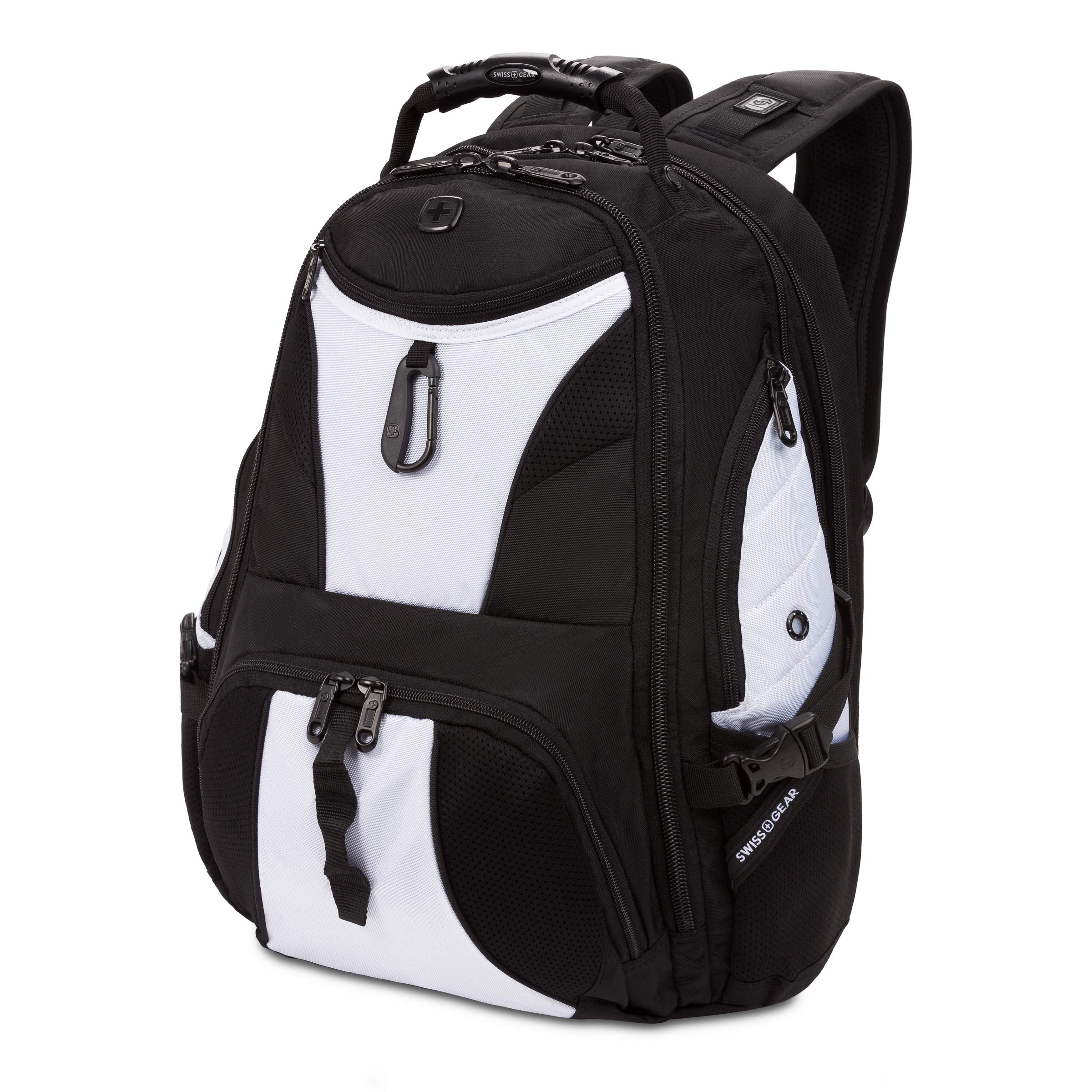 SWISSGEAR Large ScanSmart Laptop Backpack | TSA-Friendly Carry-on | Travel, Work, School | Men's and Women's - Black/White