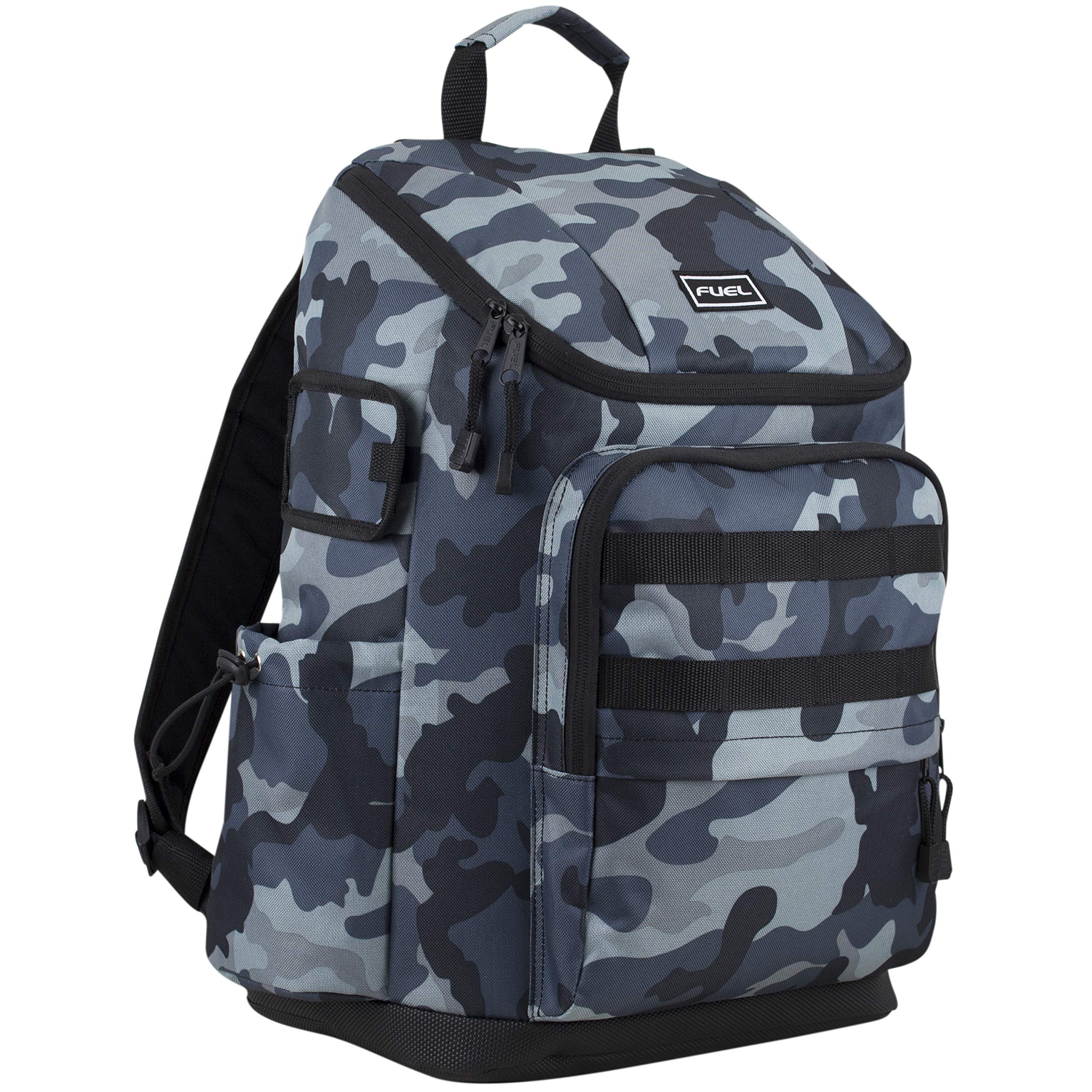 FUEL Travel Laptop Hiking Backpack Carry On Airline Approved Luggage Bag Carry On Large Backpack, Black Midnight Blue Camo