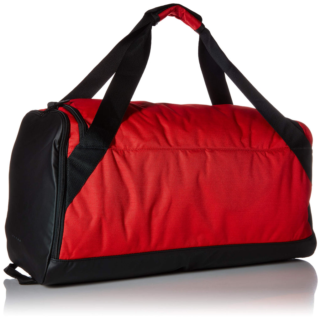 Nike Brasilia Training Duffel Bag, Versatile Bag with Padded Strap and Mesh Exterior Pocket, Medium, University Red/Black/White