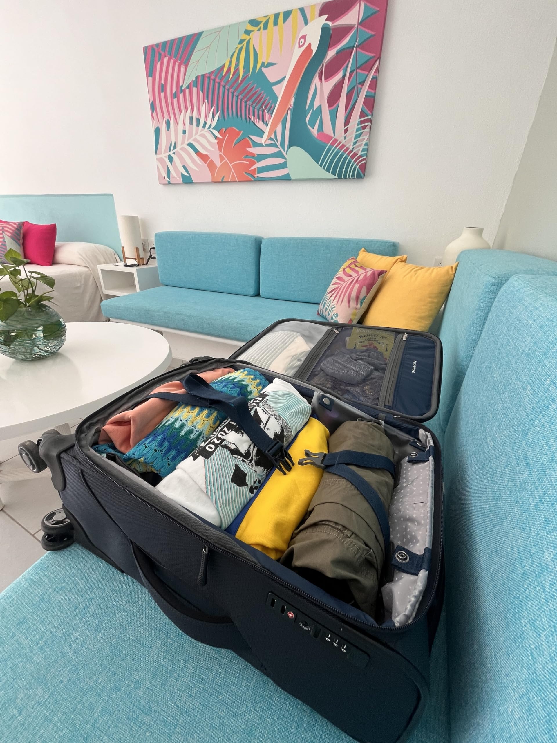 Ricardo Beverly Hills Avalon Softside Medium Check-In Luggage Made with Sustainable 100% Recycled PET (rPET), Lightweight, Eco-Friendly Travel, Expandable, Dual Spinner Wheels, Juniper Green, 28-inch