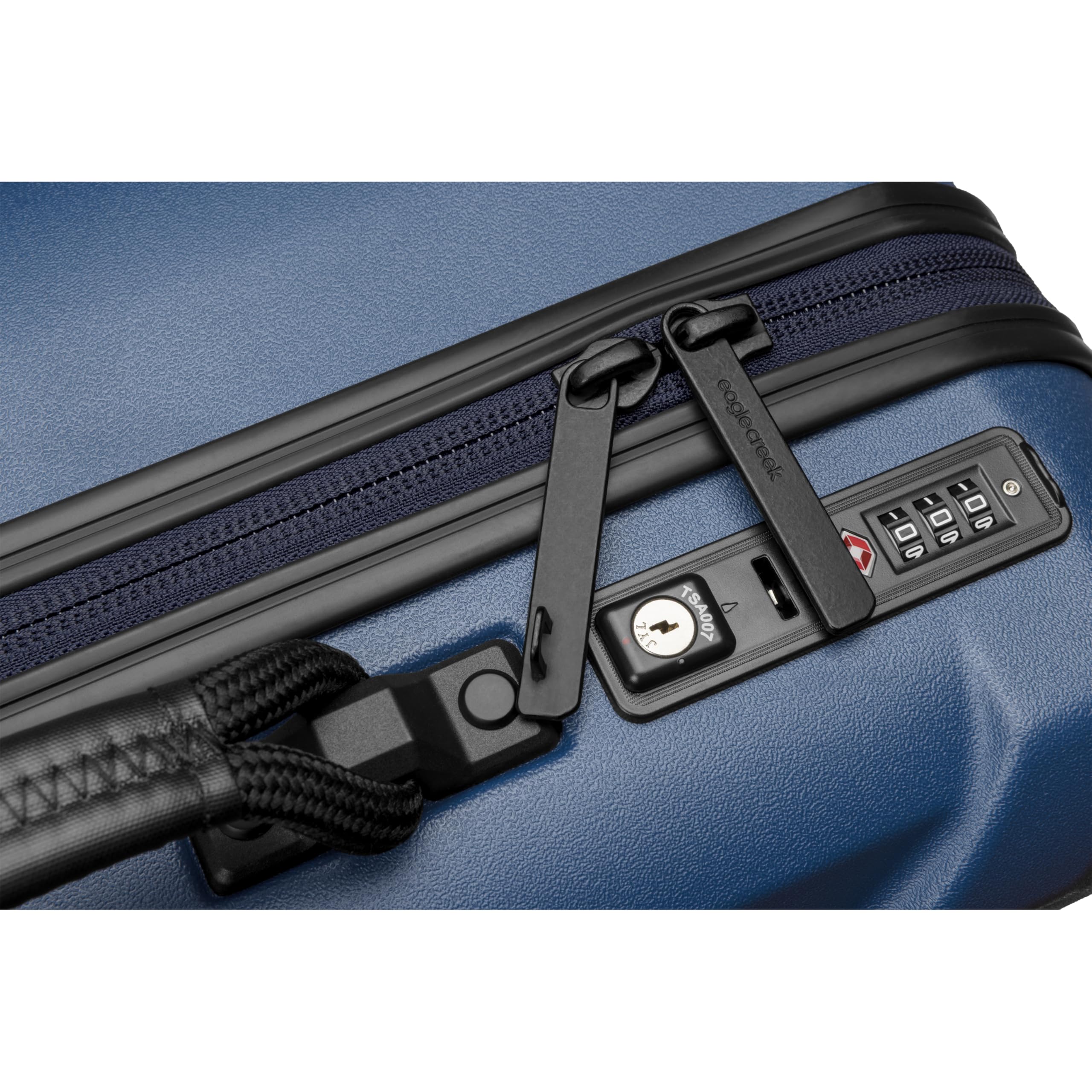 Eagle Creek Tarmac 4-Wheel 26" Luggage - Durable Rolling Suitcase for Secure Storage - Smooth Spinning Wheels - Telescoping Handle - Locking Zippers - Front Quick-Access Pocket - Blue Jay