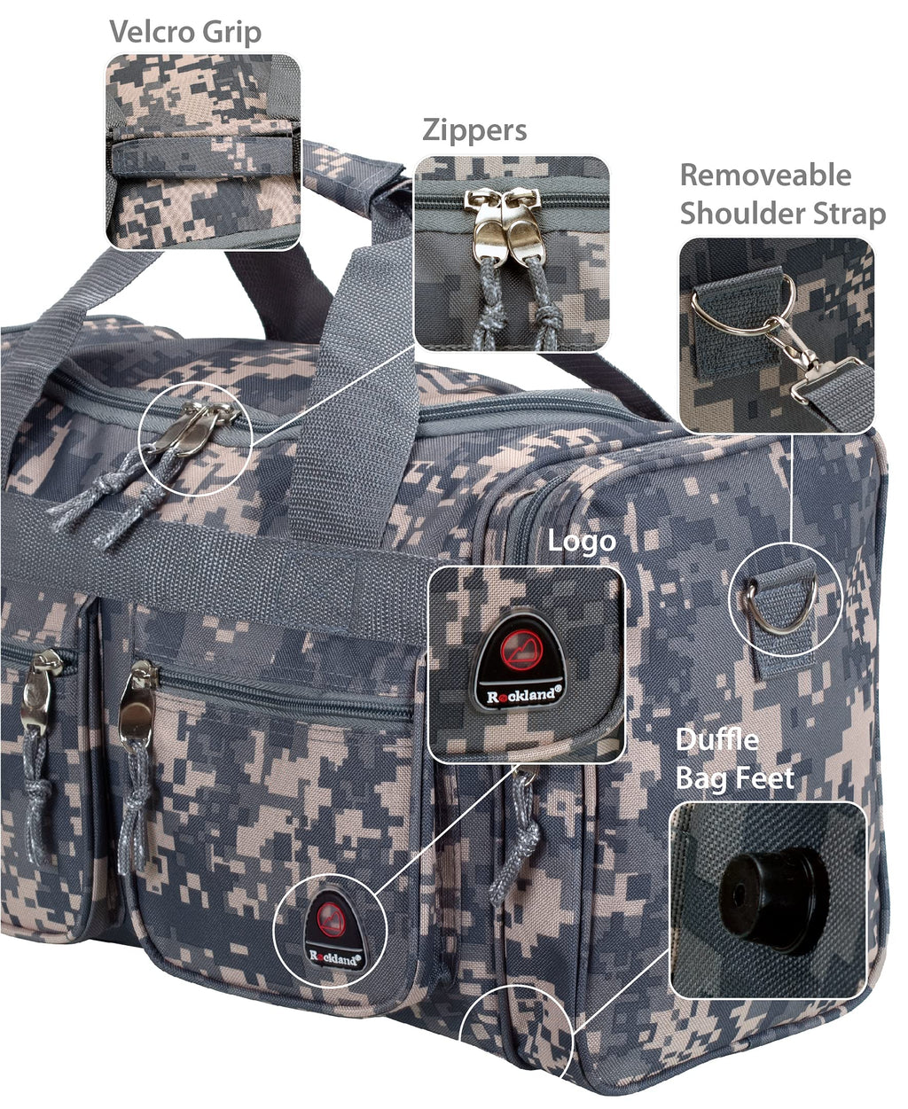 Rockland Duffel Bag, ACU Camo, 19-Inch