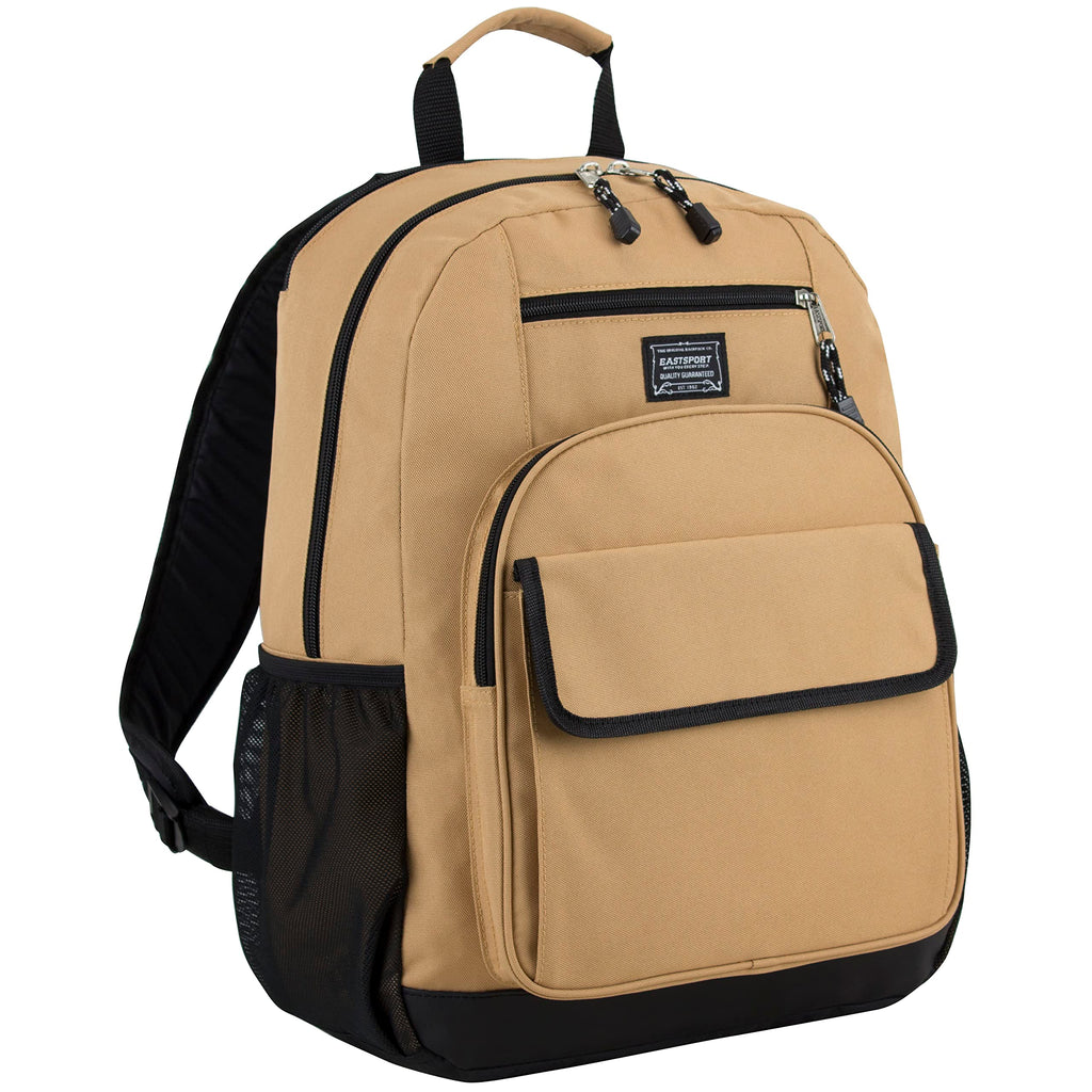 Eastsport Travel Luggage Carry On Weekender Backpack Daypack Large Tech Laptop Bag for Work, Gym, Hiking, Tan